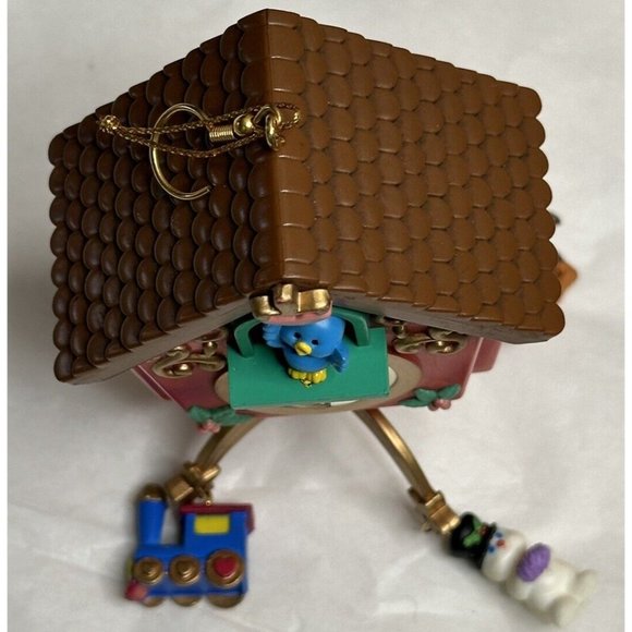 Vintage 1995 Lustre Fame Dangle Mobile Clock Christmas Ornament No Box - Picture 5 of 10